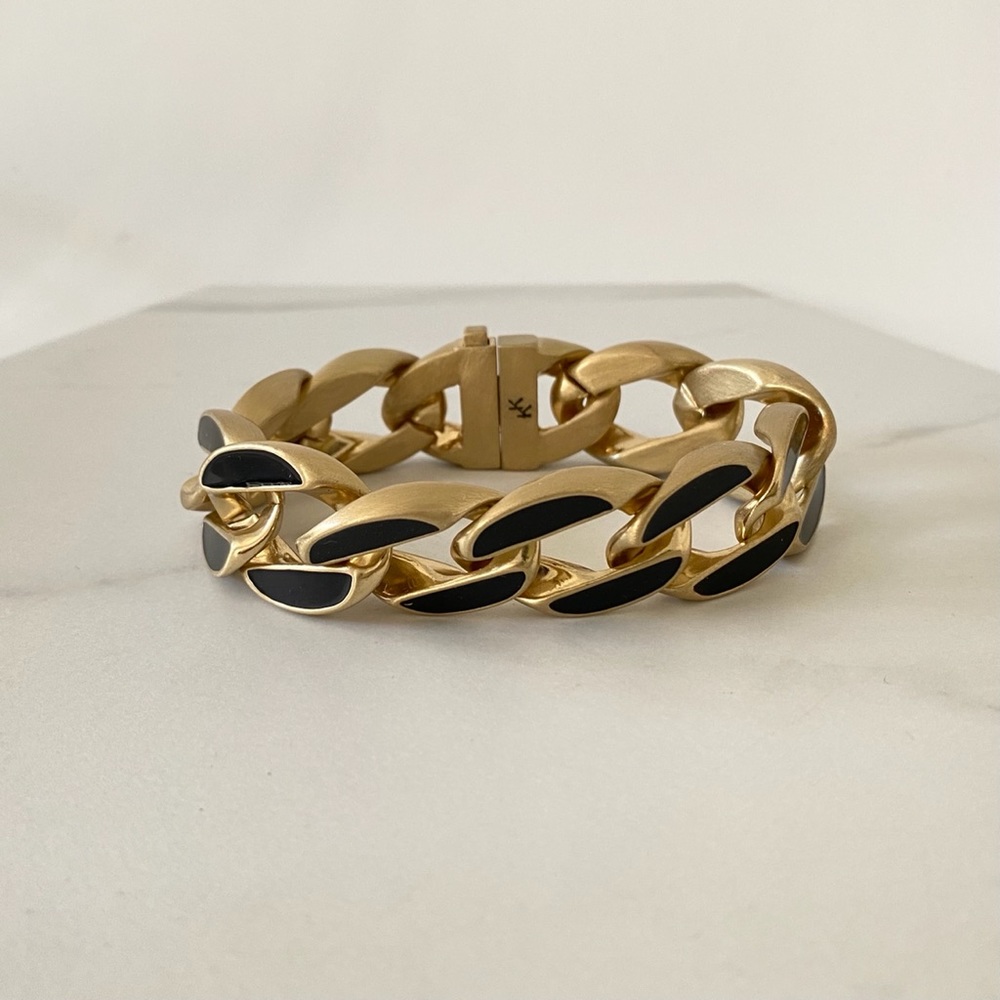 Gold & Black Karen Kane Chained Bracelet